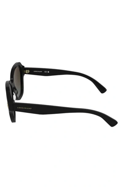 Longchamp Roseau 56mm Gradient Modified Rectangular Sunglasses In Black