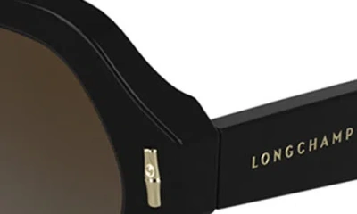Longchamp Roseau 56mm Gradient Modified Rectangular Sunglasses In Black