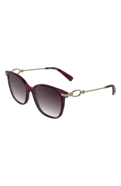 Longchamp Foulonn 55mm Gradient Modified Rectangular Sunglasses In Multi