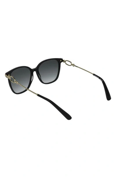 Longchamp Foulonn 55mm Gradient Modified Rectangular Sunglasses In Black