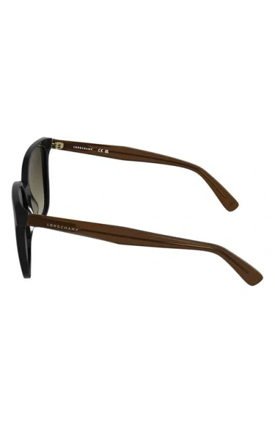 Longchamp Le Pliage 55mm Gradient Modified Rectangular Sunglasses In Black