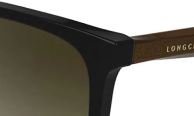 Longchamp Le Pliage 55mm Gradient Modified Rectangular Sunglasses In Black