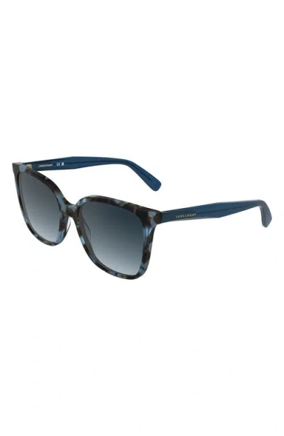 Longchamp Le Pliage 55mm Gradient Modified Rectangular Sunglasses In Blue