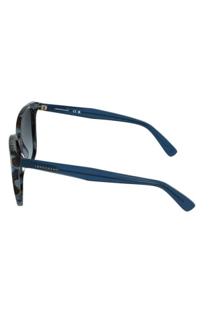 Longchamp Le Pliage 55mm Gradient Modified Rectangular Sunglasses In Blue