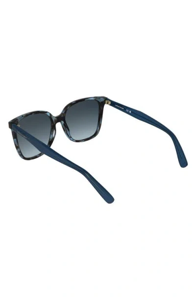 Longchamp Le Pliage 55mm Gradient Modified Rectangular Sunglasses In Blue