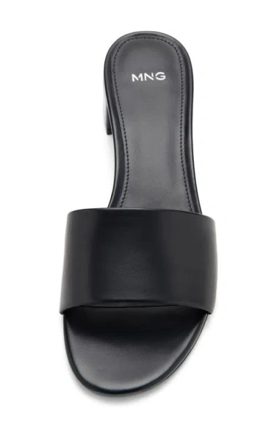 Mango Slide Sandal In Black