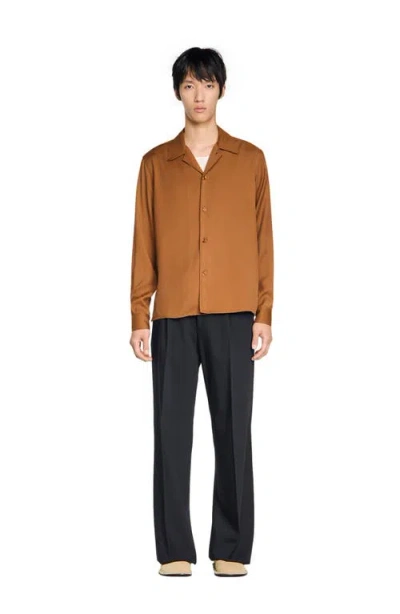 Sandro Floaty Shirt In Brown