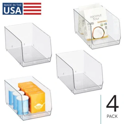 Idesign Clear Plastic Stackable Open Front Storage Bin, Easy Access Organizer For Pantry Or Cabinet, In Multi