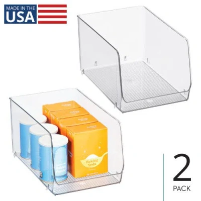 Idesign Clear Plastic Stackable Open Front Storage Bin, Easy Access Organizer For Pantry Or Cabinet, In Transparent