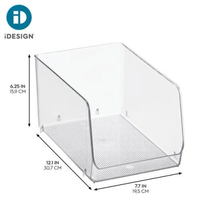Idesign Clear Plastic Stackable Open Front Storage Bin, Easy Access Organizer For Pantry Or Cabinet, In Transparent
