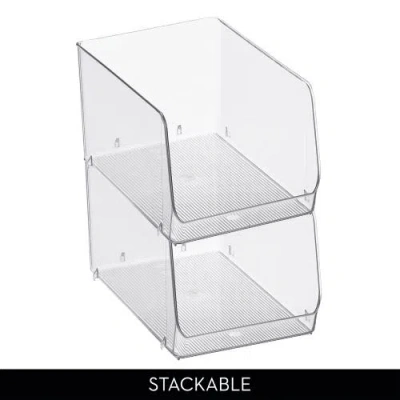 Idesign Clear Plastic Stackable Open Front Storage Bin In Transparent