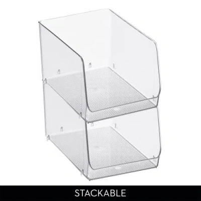 Idesign Clear Plastic Stackable Open Front Storage Bin, Easy Access Organizer For Pantry Or Cabinet, In Transparent