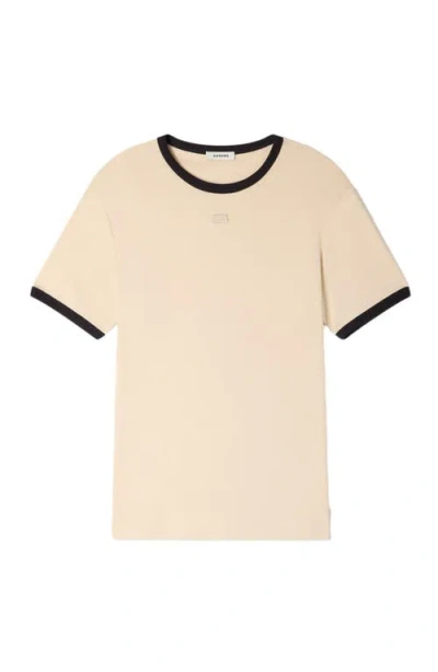 Sandro Two-tone Patch T-shirt In Brown