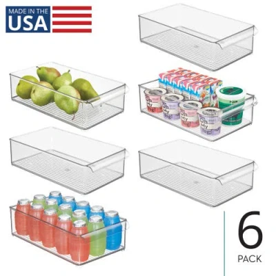 Idesign Large Stackable Fridge Bin With Handle In Transparent