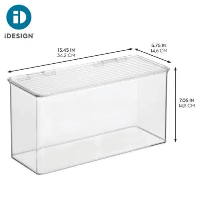 Idesign Plastic Stackable Hinged-lid Pantry Or Kitchen Storage Box In Transparent