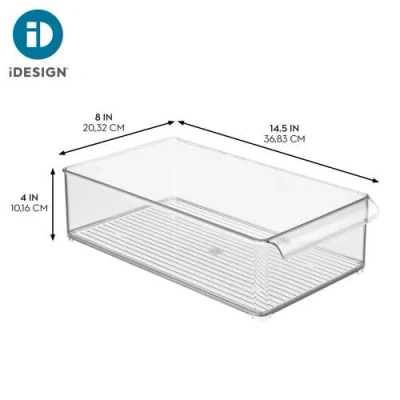 Idesign Large Stackable Fridge Bin With Handle In Transparent