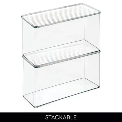 Idesign Plastic Stackable Hinged-lid Pantry Or Kitchen Storage Box In Transparent