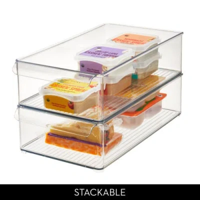 Idesign Large Stackable Fridge Bin With Handle In Transparent