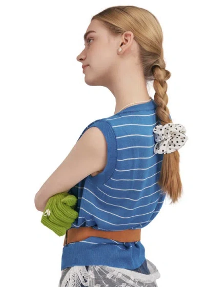 Olah Polka Dot Silk Scrunchie In Neutral