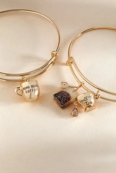 Alex And Ani 'mama Needs Coffee' Mug Charm Bangle In Silver