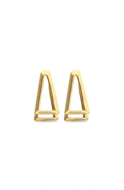 Unode50 Gold-tone Open Triangle Stud Earrings In Gold
