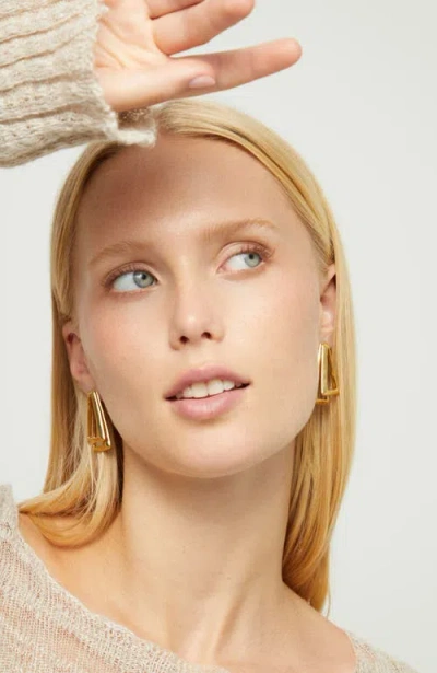 Unode50 Gold-tone Open Triangle Stud Earrings In Gold