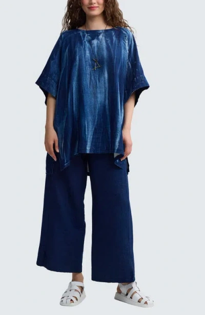 Luukaa Quinn Batik-effect Back-button Tunic In Multi