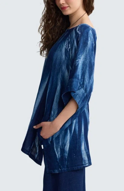 Luukaa Quinn Batik-effect Back-button Tunic In Multi