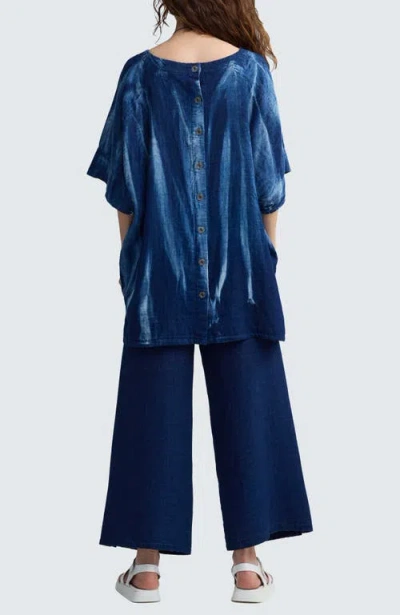 Luukaa Quinn Batik-effect Back-button Tunic In Multi