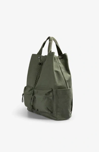 Scalpers Canvas Drawstring Backpack In Green