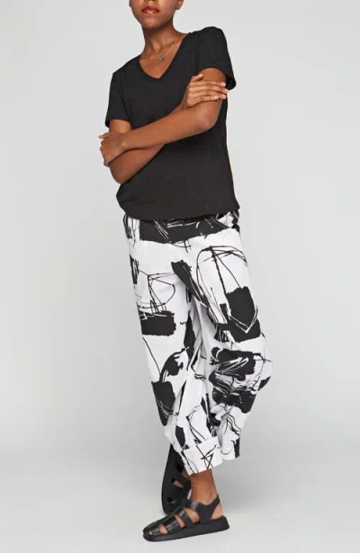 Luukaa Brio Devore Cotton Jersey T-shirt In Black