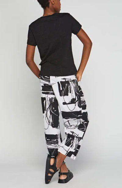 Luukaa Brio Devore Cotton Jersey T-shirt In Black