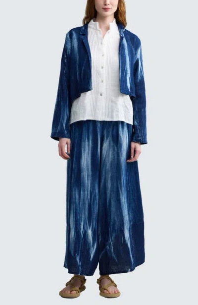Luukaa Reese Batik-effect Short Jacket In Blue