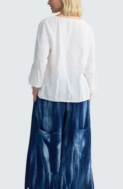Luukaa Elira Mixed-texture Blouse In White