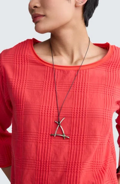 Luukaa Elira Mixed-texture Blouse In Red