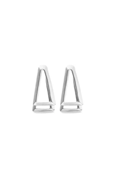 Unode50 Silver-tone Open Triangle Stud Earrings In Silver