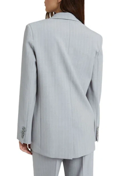 Ottod'ame One-button Pinstriped Jacked In Gray