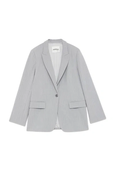Ottod'ame One-button Pinstriped Jacked In Gray