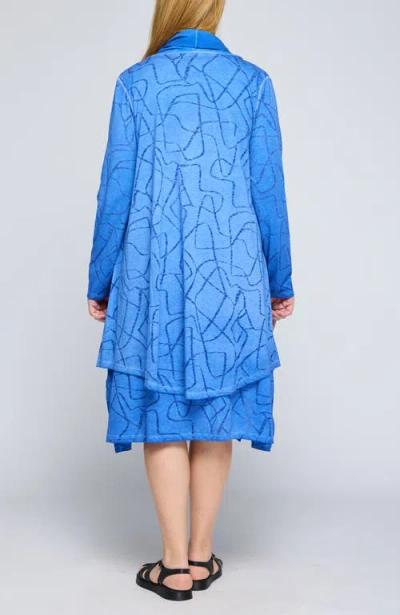 Luukaa Axel Devore Cotton Jersey Duster In Blue