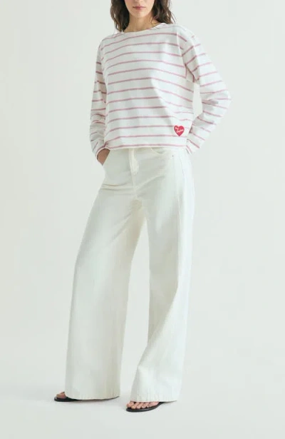 Scalpers Striped T-shirt Patch In White