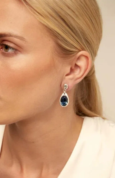 Unode50 Crystal Accent Dangle Earrings In Silver