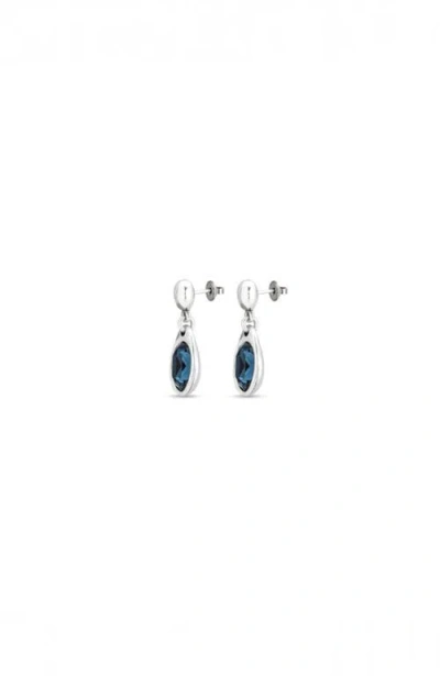 Unode50 Crystal Accent Dangle Earrings In Silver