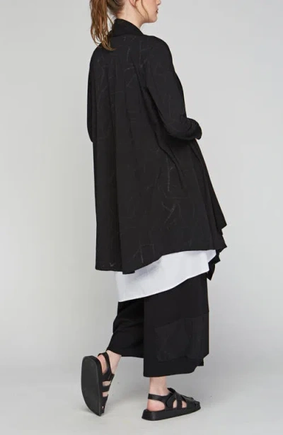 Luukaa Axel Devore Cotton Jersey Duster In Black