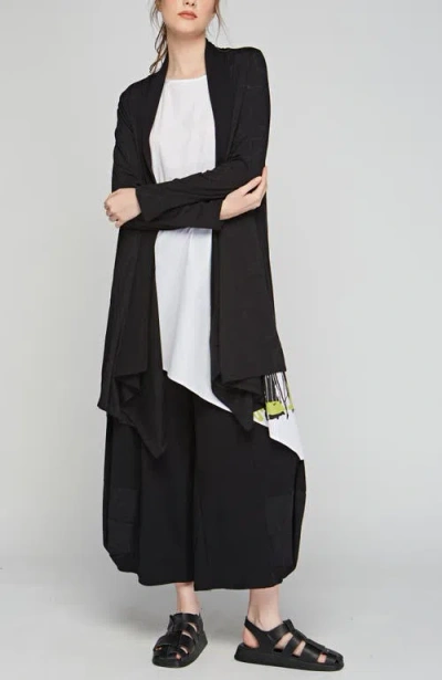 Luukaa Axel Devore Cotton Jersey Duster In Black