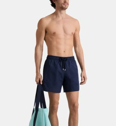 Vilebrequin Men Micro-perforated Ultra-light And Packable Swim Trunks Solid In Blue