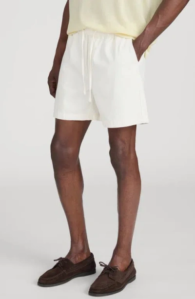 Frame Cotton Canvas Drawstring Shorts In White