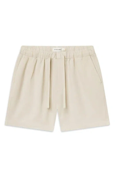 Frame Cotton Canvas Drawstring Shorts In White