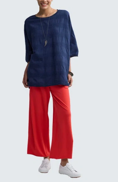 Luukaa Aurea Mixed-texture Tunic In Blue