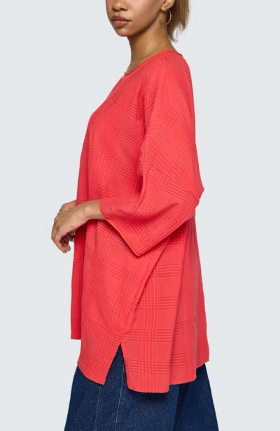 Luukaa Aurea Mixed-texture Tunic In Red