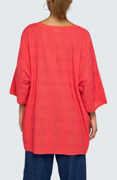 Luukaa Aurea Mixed-texture Tunic In Red